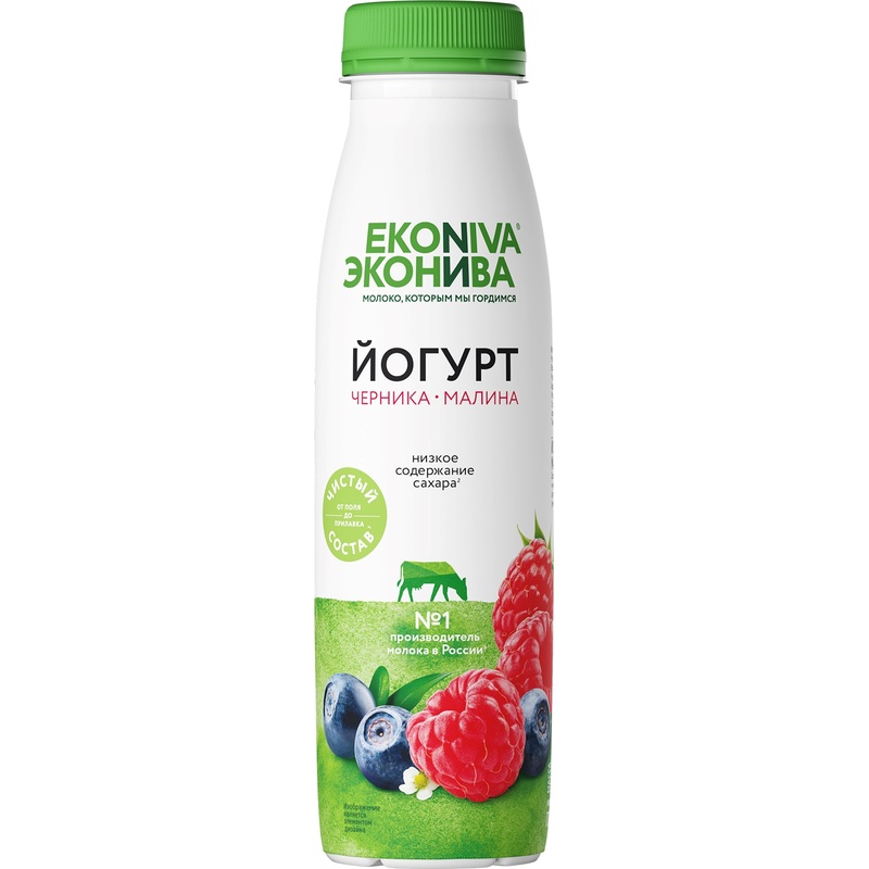 Изображение товара Йогурт питьевой ЭкоНива Fitness Line черника-малина 2.5% 300 г