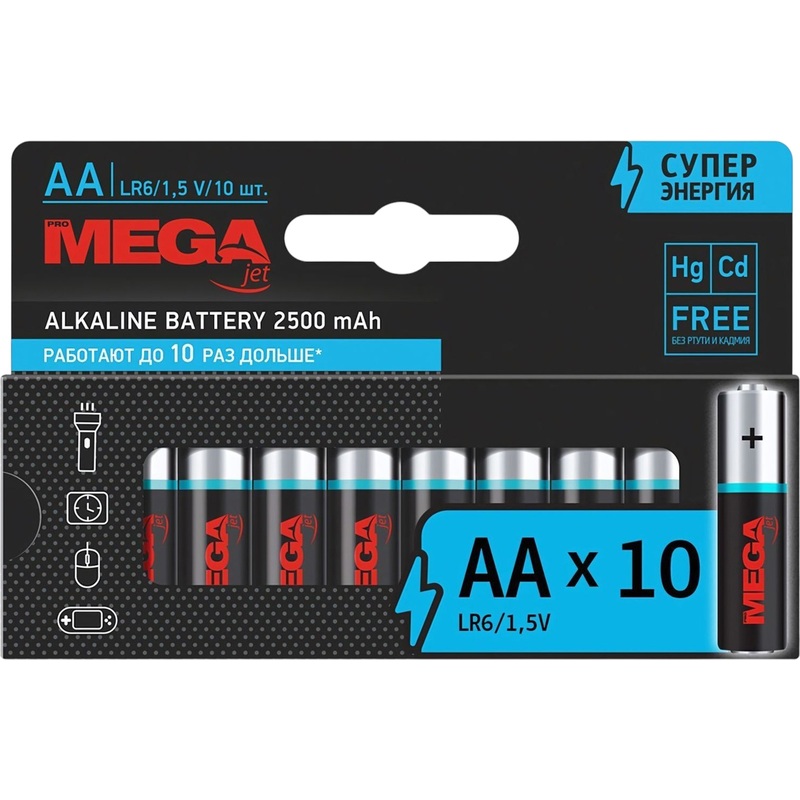 Изображение товара Батарейка АА пальчиковая Комус (ProMega) (10 штук в упаковке)