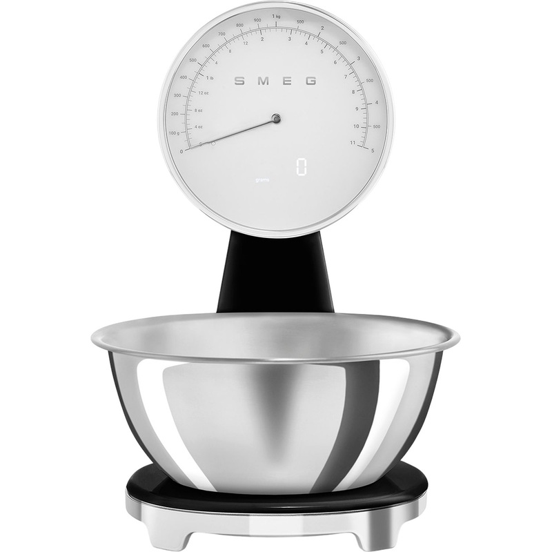 Изображение товара Кухонные весы Smeg KSF01BLWW с точностью 1 г, до 5 кг, черный