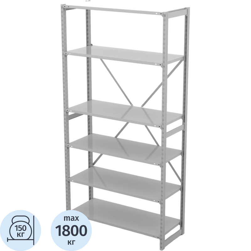 Изображение товара Стеллаж металлический ГТС Универсал (6 полок, 1060х300х2200 мм)