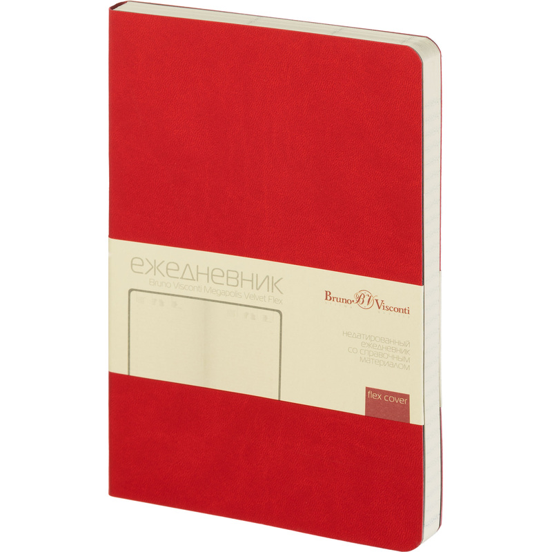 Изображение товара Ежедневник Bruno Visconti Megapolis Flex А5 136 страниц искусственная кожа Soft Touch красный
