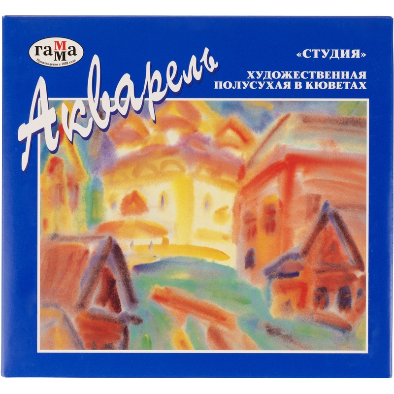 Изображение товара Краски акварельные Гамма Студия набор 24 цвета по 2.6 мл в кюветах матовые