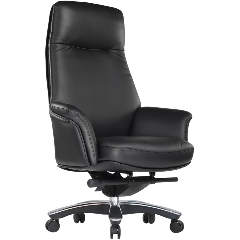 Изображение товара Кресло для руководителя RV Design Batisto чёрное натуральная кожа алюминий