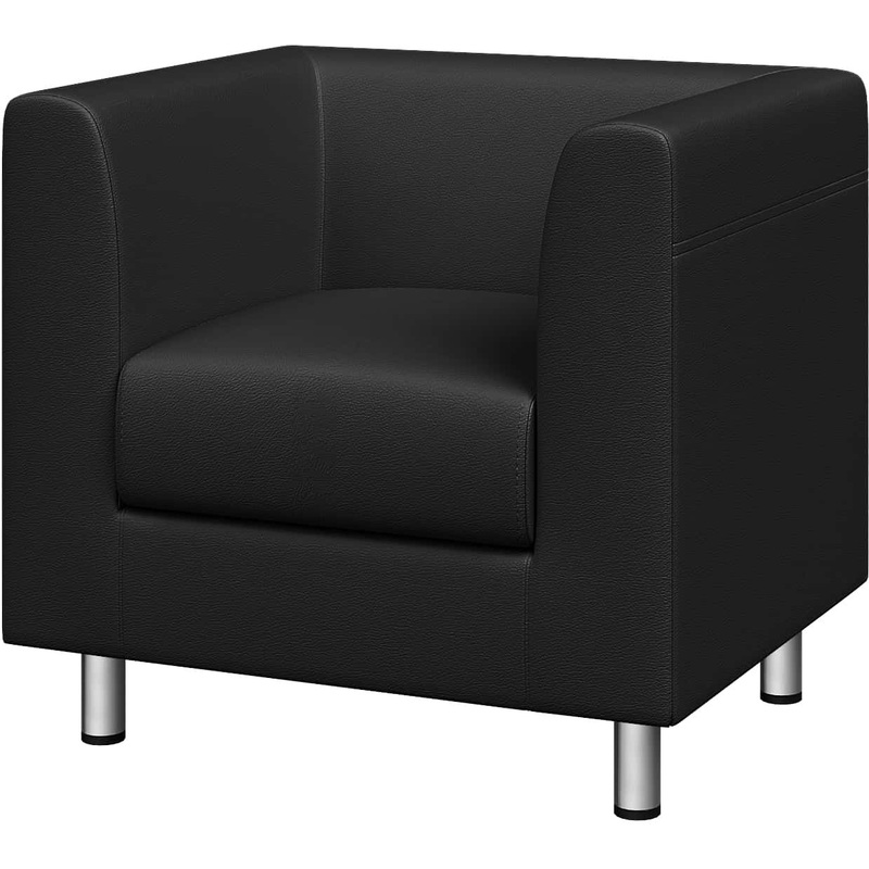 Изображение товара Кресло Домино черное из экокожи для комфортного отдыха и работы