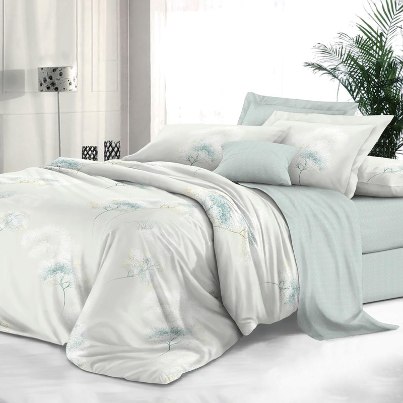 Изображение товара Комплект постельного белья Эльф Sateen De Luxe 2-спальное с европростынёй сатин 70x70 см (145 Алёнушка)