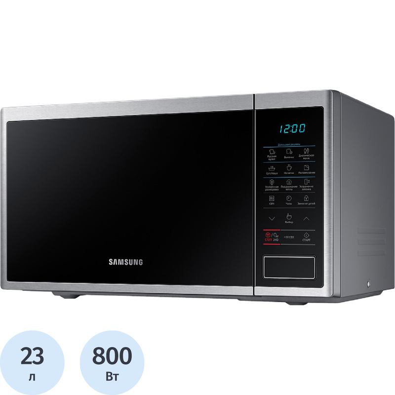 Изображение товара Микроволновая печь Samsung MS23J5133AT/BW серебристая