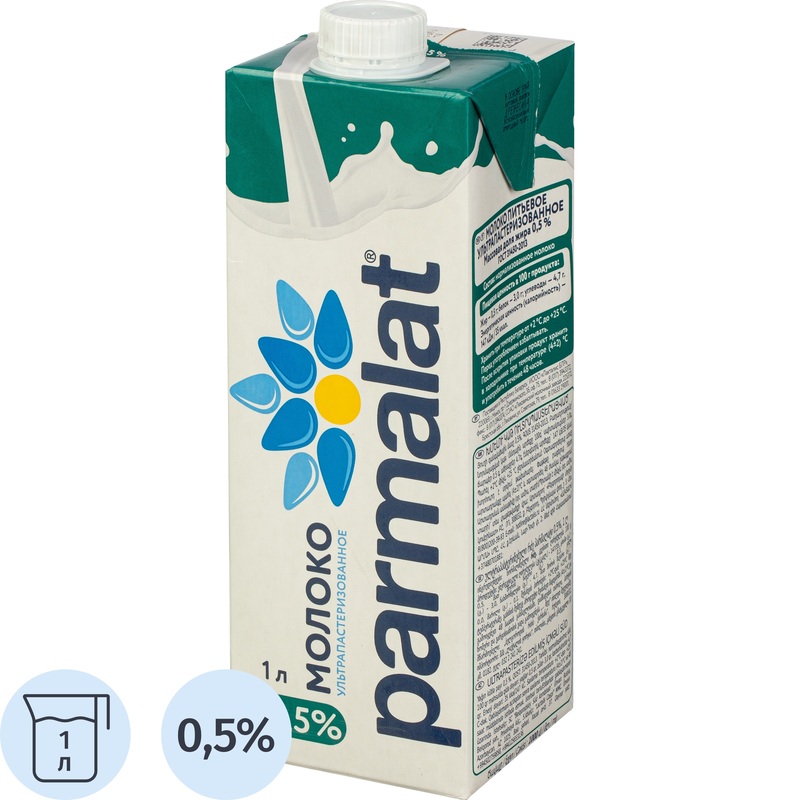 Изображение товара Молоко Parmalat ультрапастеризованное 0.5% 1 л