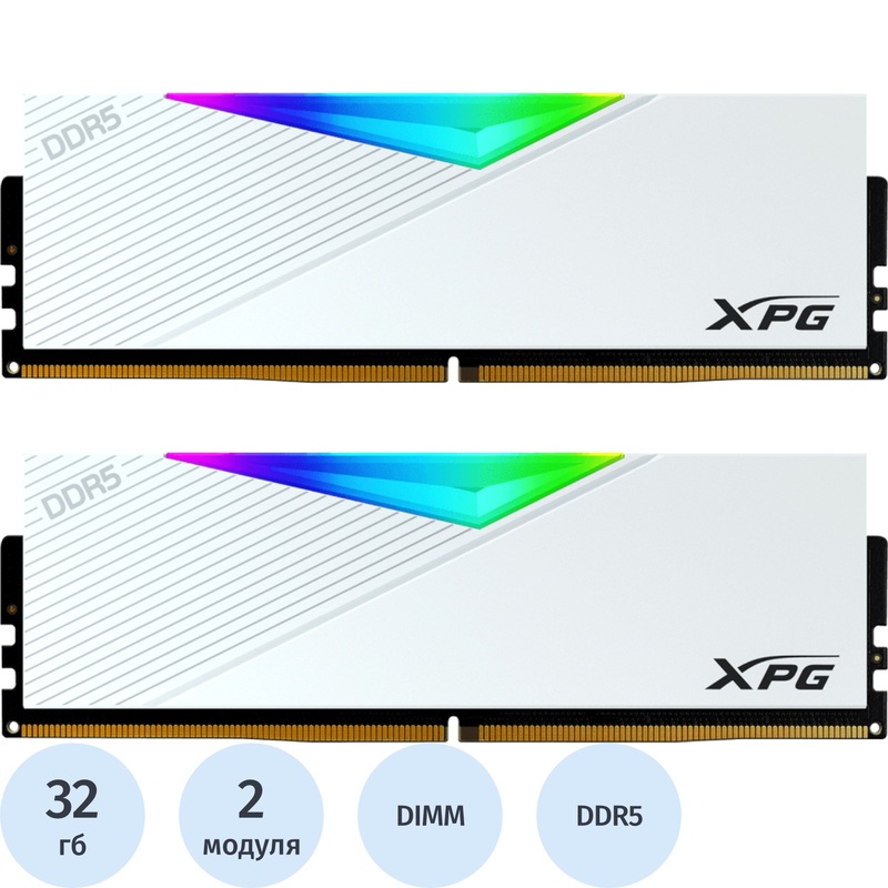 Изображение товара Модуль памяти ADATA XPG Lancer AX5U6000C3032G-DCLARWH DDR5 64 ГБ, 2х32 ГБ