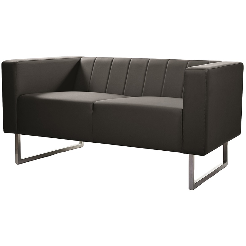 Изображение товара Двухместный диван Вента черный искусственная кожа современный дизайн