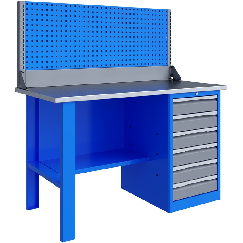 Изображение товара Верстак слесарный Верстакофф TNC 141.16.2-1 металлический 1470 мм с ящиками и полкой