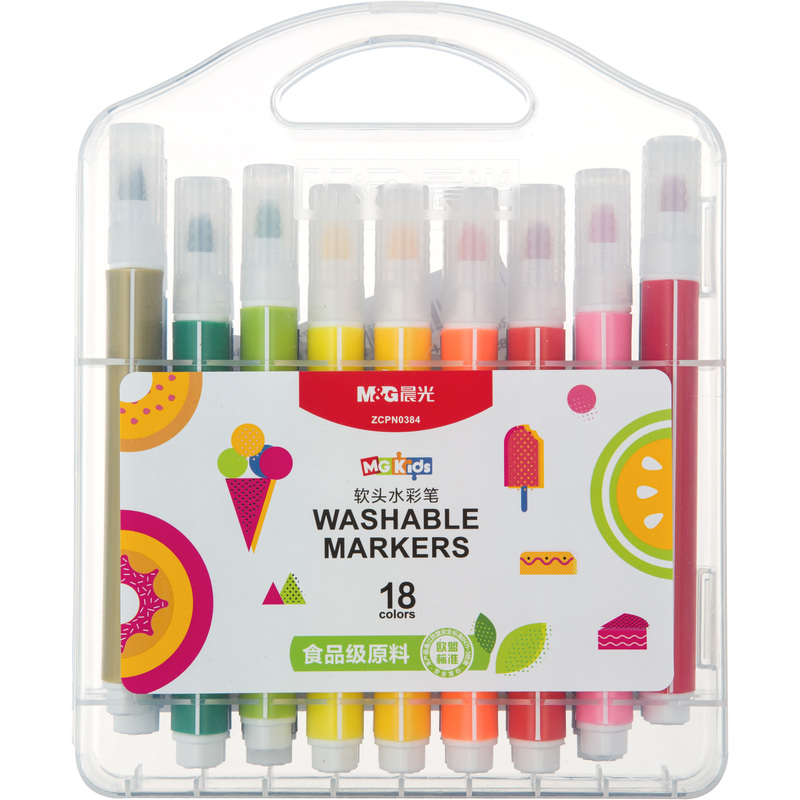 Изображение товара Фломастеры M&G 18 цветов с вентилируемыми колпачками для детей от 3 лет