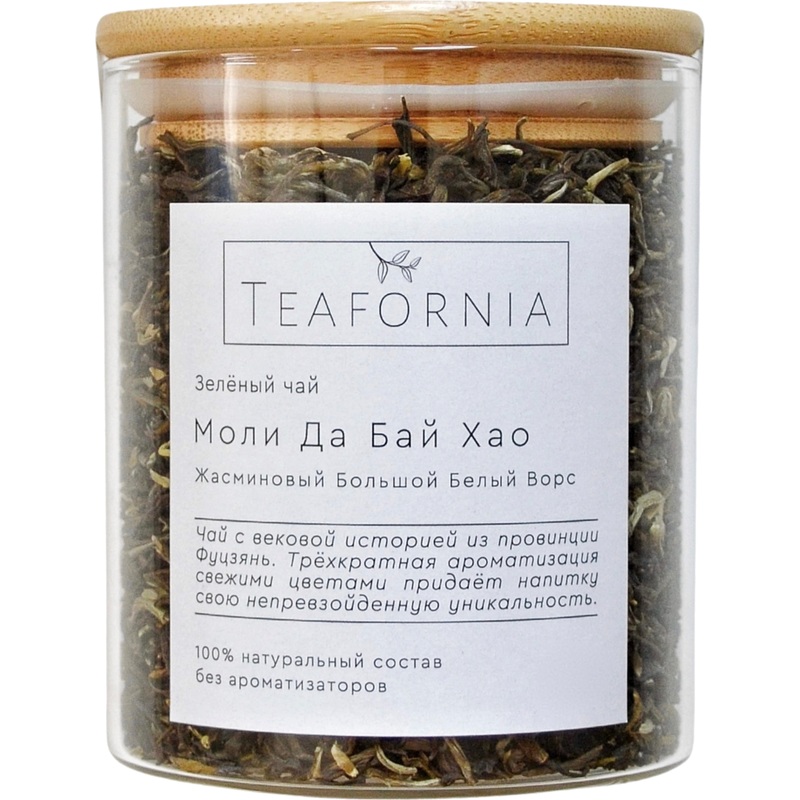 Изображение товара Чай листовой зелёный Teafornia Моли Да Бай Хао 100 г (жасмин)