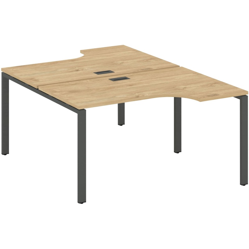 Изображение товара Рабочая станция SN-6P.DRPA-021 двухместная (тиквуд светлый/антрацит, 1380х800х750 мм)