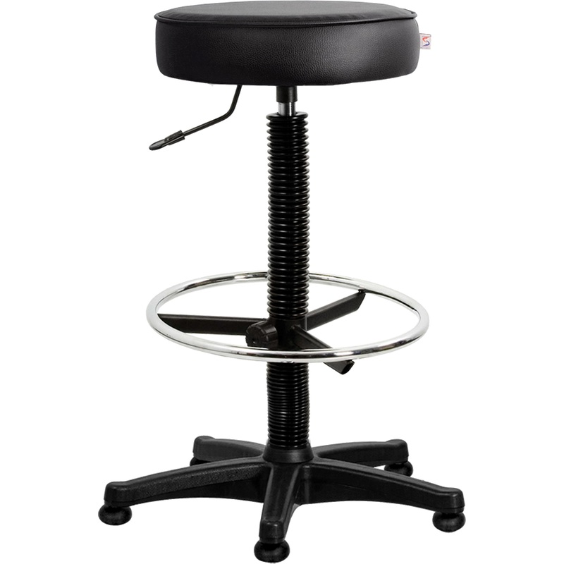 Изображение товара Кресло кассира Solo без спинки с опорой для ног черное из искусственной кожи