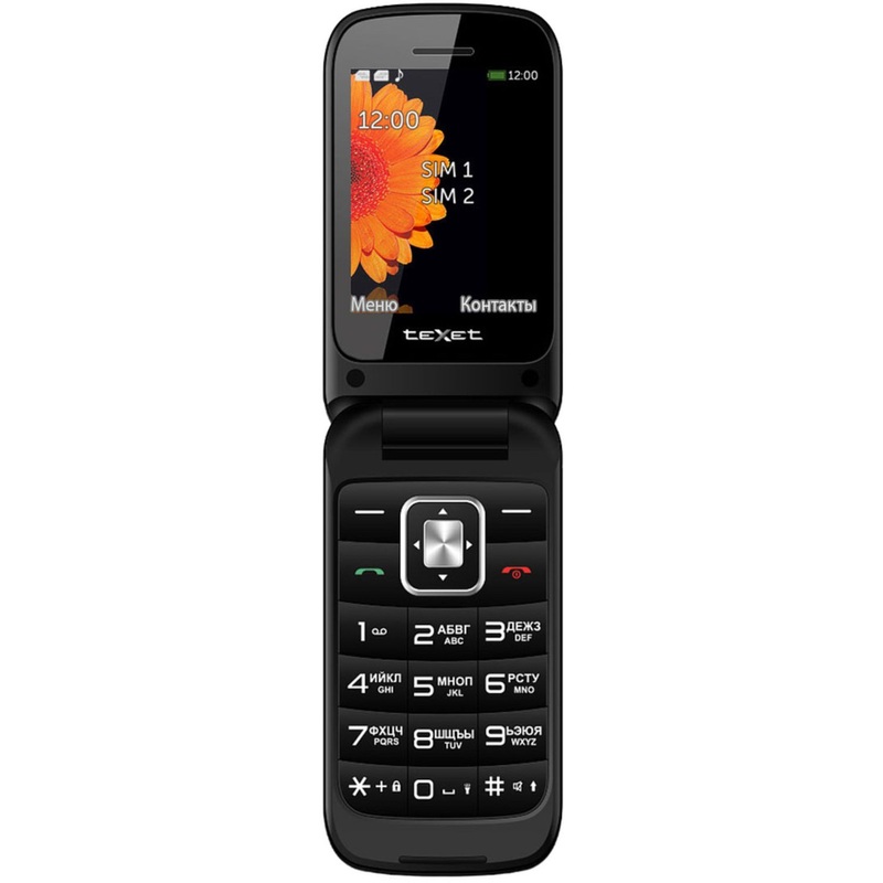 Изображение товара Мобильный телефон teXet TM-422 черный уценка расскладушка 2 SIM micro SD