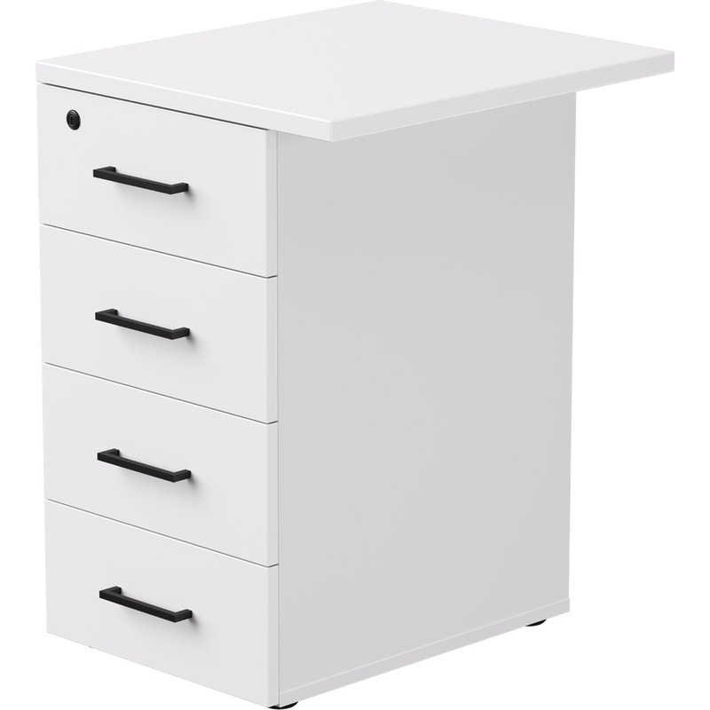 Изображение товара Тумба приставная EVO 254T1203W3 с замком белая 510х600х755 мм 4 ящика