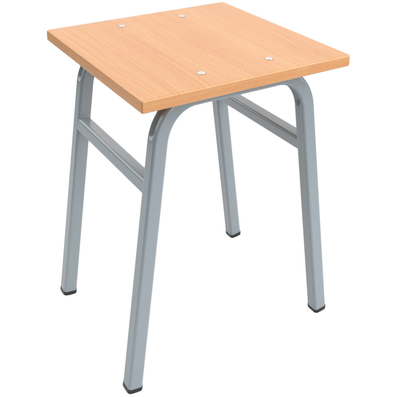 Изображение товара Табурет для столовых из бук и серого цвета с металлическим каркасом