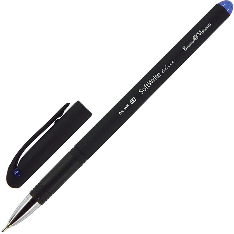 Изображение товара Ручка шариковая Bruno Visconti SoftWrite Black синяя 0.5 мм