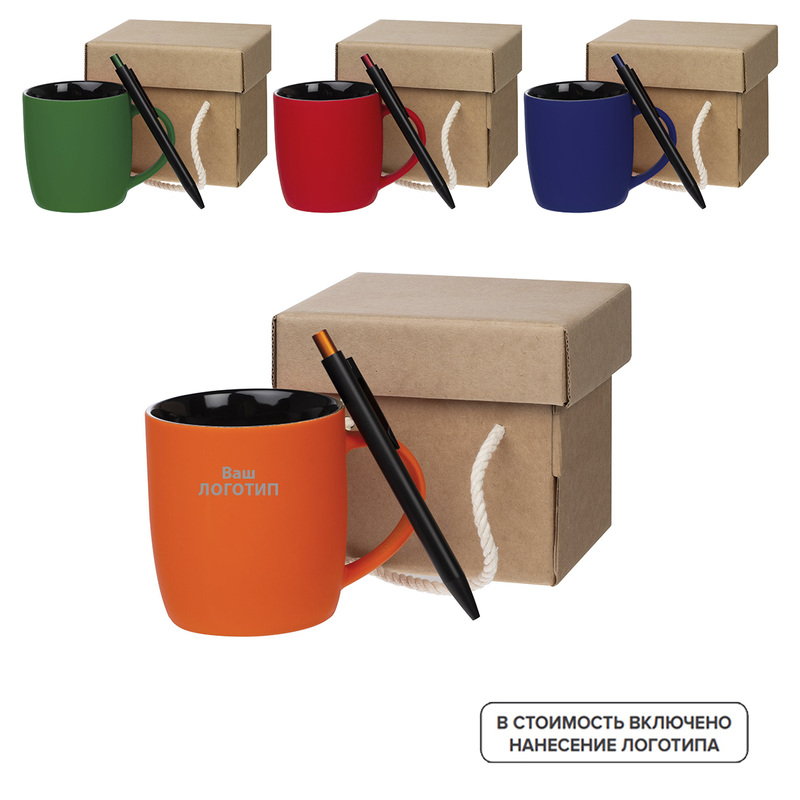 Изображение товара Подарочный набор с гравировкой ColorBlock из кружки ручки и коробки