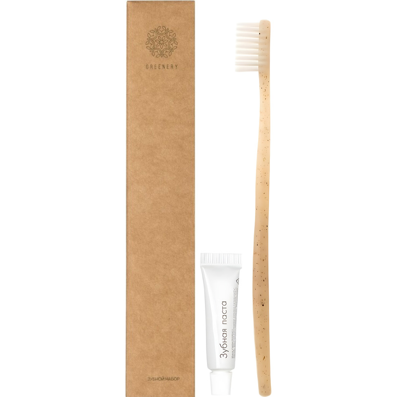 Изображение товара Набор зубной Greenery картон (зубная щётка, зубная паста, 200 штук в упаковке)