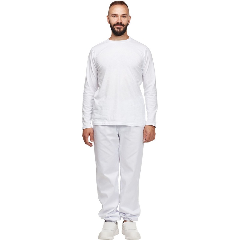Изображение товара Футболка белая длинный рукав 100% хлопок размер XXXL