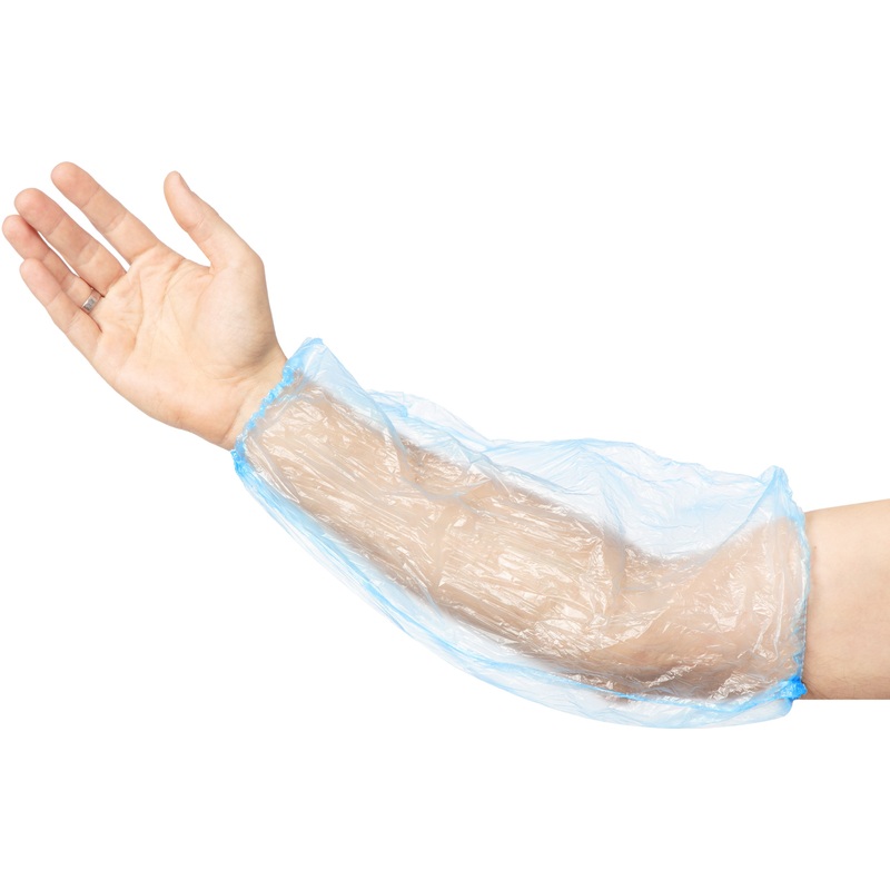 Изображение товара Нарукавники одноразовые полиэтиленовые синие 40 см (50 пар в упаковке)