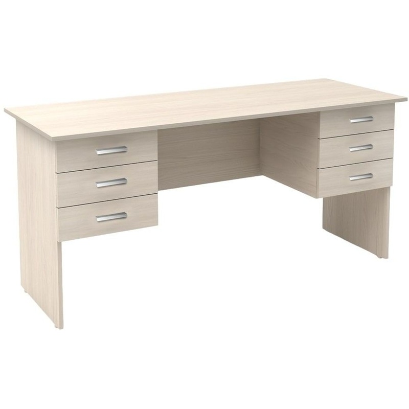 Изображение товара Стол прямой Канц СК28.15 с тумбой дуб молочный 1600х600х750 мм