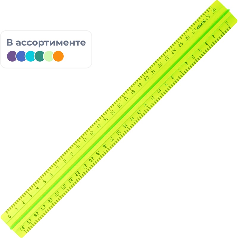 Изображение товара Линейка Attache 30 см прозрачная с держателем (ЛН42АЕ)