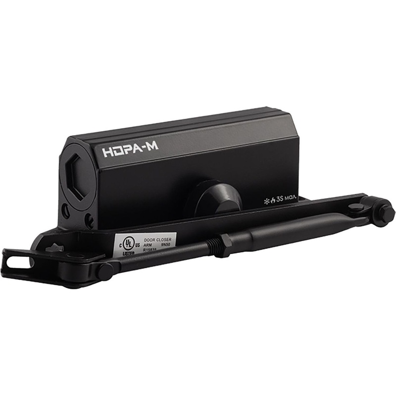 Изображение товара Дверной доводчик Нора-М No3S до 80 кг чёрный - регулируемый рычажной механизм