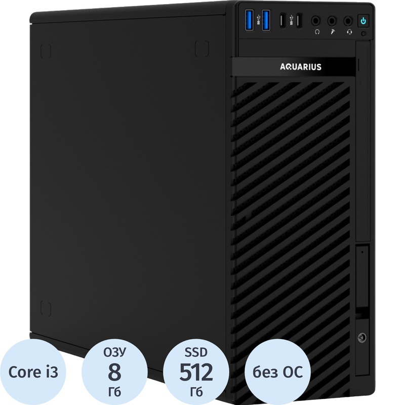 Изображение товара Системный блок Aquarius AQdesk Pro K720 АМПР.466539.254 Core i3 14100/DDR5 8 ГБ/SSD 512 ГБ/без ОС (AQ-CONF-PRO-000107)