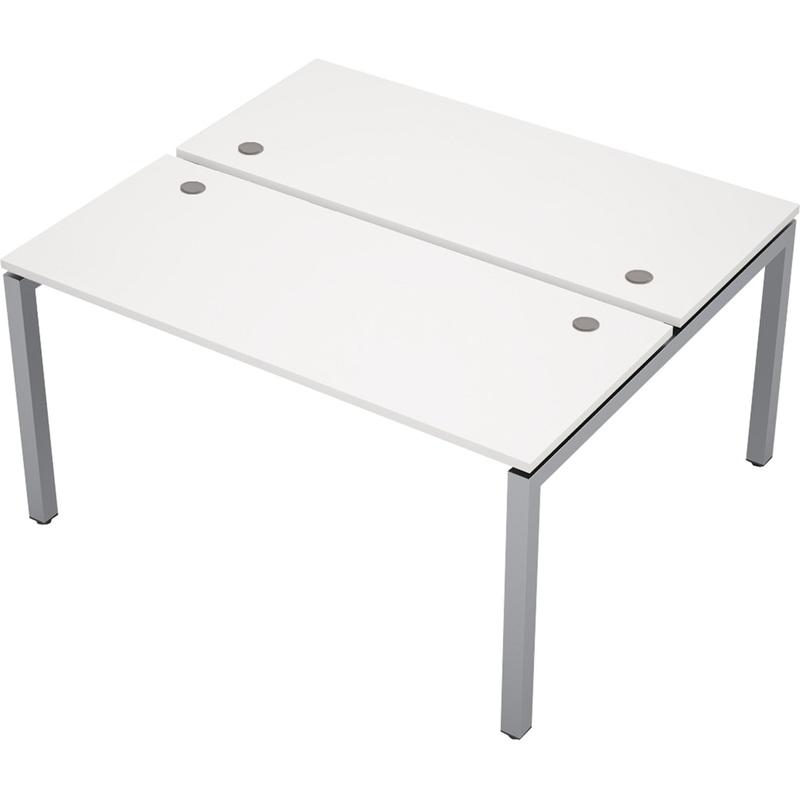 Изображение товара Стол приставной Avance 6МБ.5269 двухместный (белый/алюминий матовый, 1400х1235х750 мм)