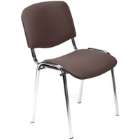 Стул офисный Easy Chair Изо тёмно-коричневый ткань металл хромированный  (550730)