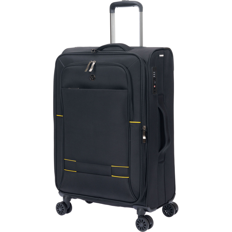 Изображение товара Чемодан Torber Brosno M 56 л чёрный нейлоновый