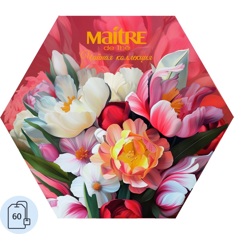 Изображение товара Чай ассорти Maitre de The Пионы 60 пакетиков для разовой заварки