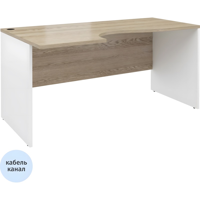 Изображение товара Эргономичный стол Alba AL-1.5R правый дуб нельсон/белый 1580х880х750 мм