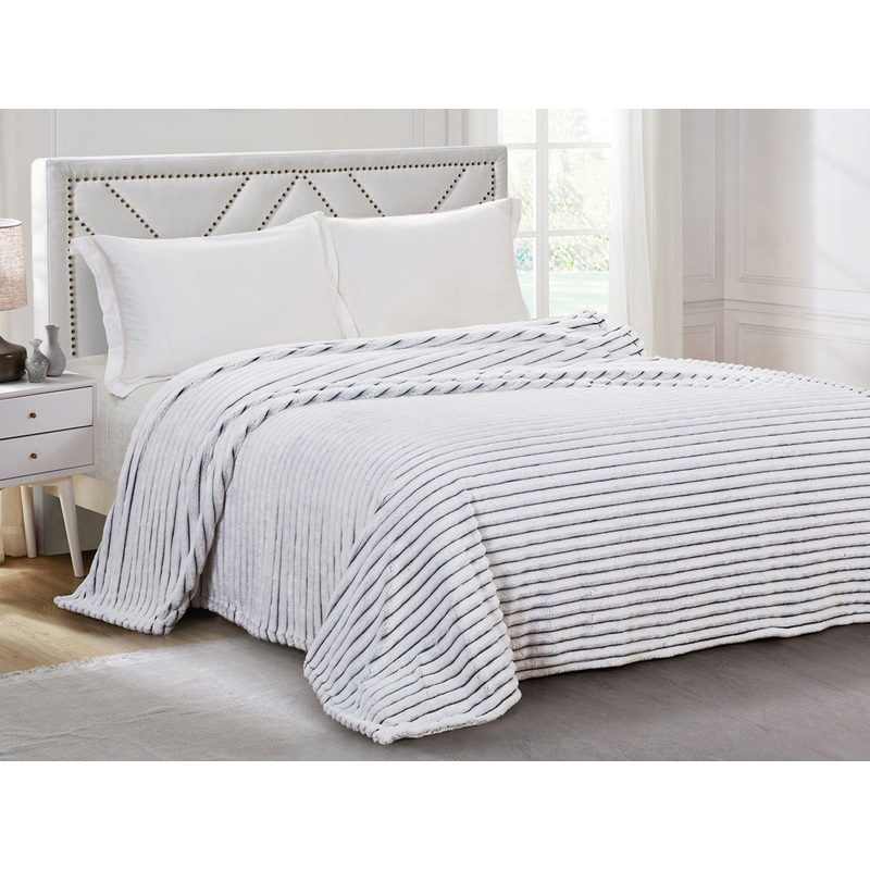 Изображение товара Плед микрофибра 200x220 см чёрный CL home Marmari гипоаллергенный и износостойкий