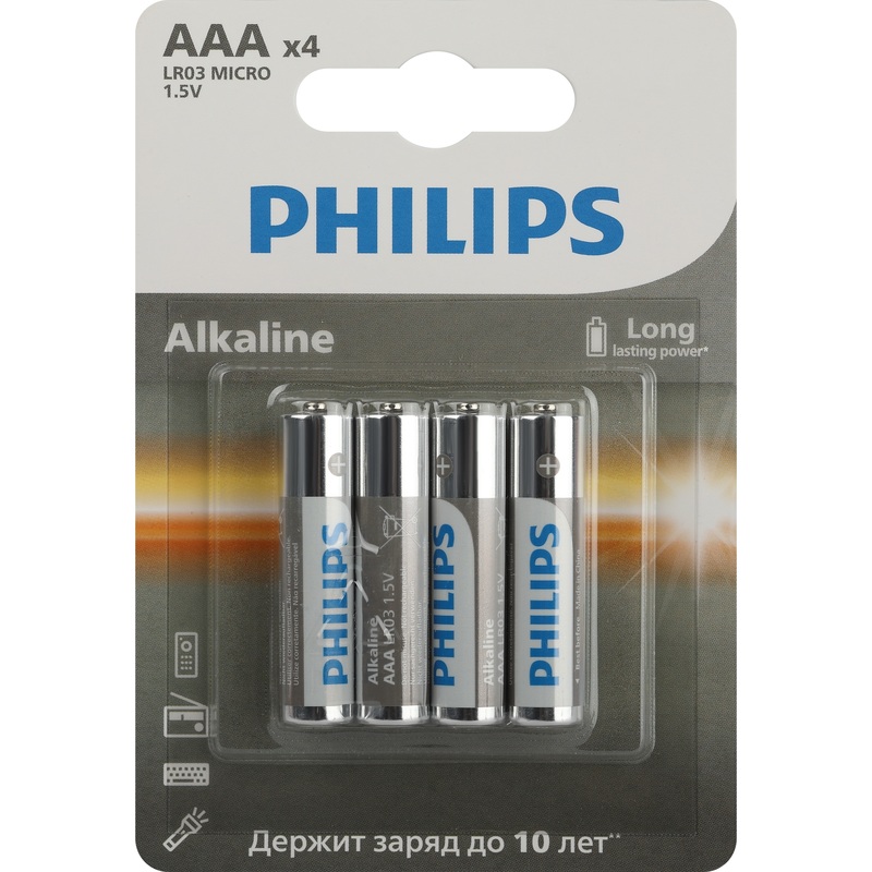 Изображение товара Батарейка AAA мизинчиковая Philips Entry 4 шт в упаковке
