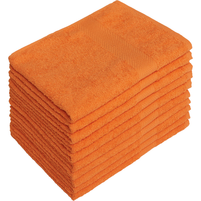 Изображение товара Набор полотенец махровых 10 штук в упаковке 40x70 см 440 г/кв.м оранжевые