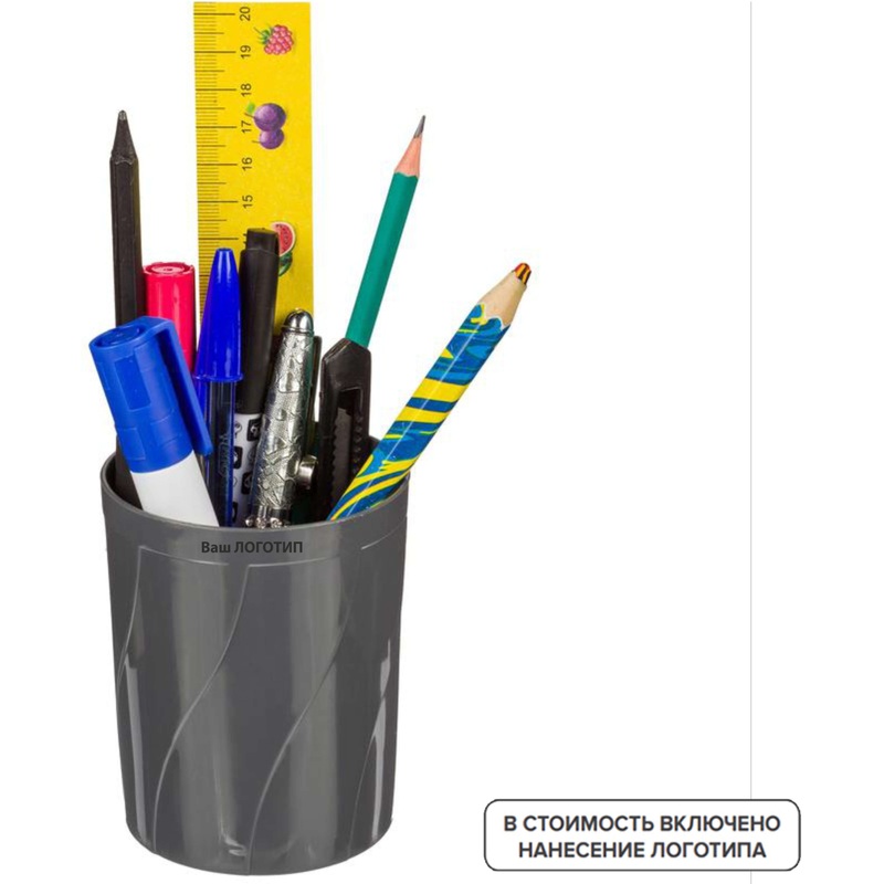 Изображение товара Подставка-стакан серого цвета Attache Line с нанесением логотипа 240 штук