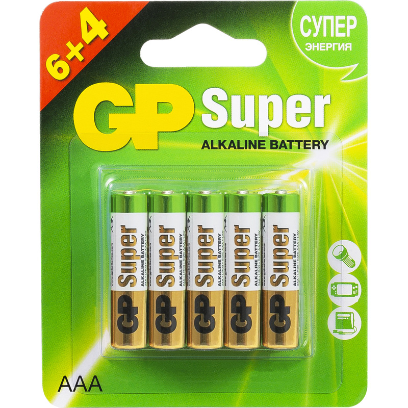 Изображение товара Батарейка AAA мизинчиковая GP Super Alkaline 10 шт в упаковке