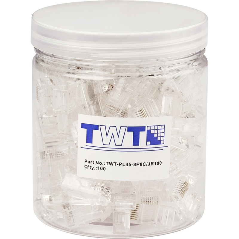 Изображение товара Коннектор RJ-45 для кабелей Ethernet категории 5e TWT 100 штук