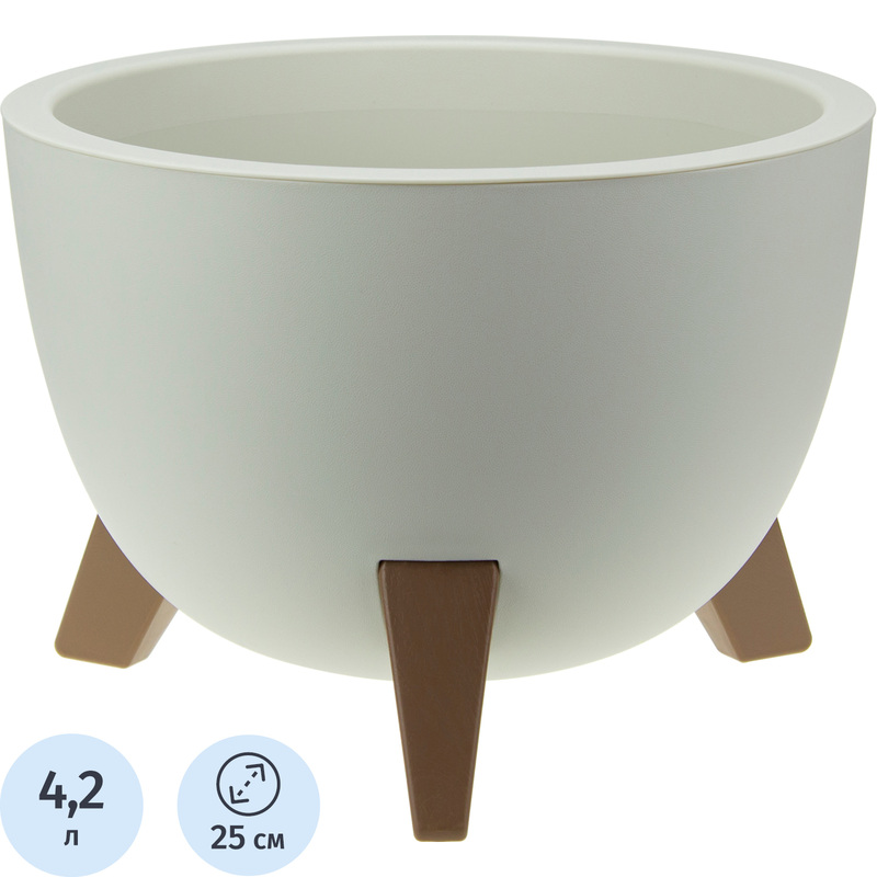 Изображение товара Кашпо М-пластика Флориан 5.5 л с внутренней вставкой для комнатных растений