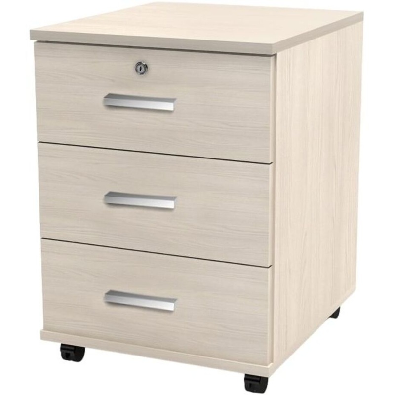 Изображение товара Тумба подкатная Канц ТК29.15 с замком дуб молочный 405x460x560 мм 3 ящика
