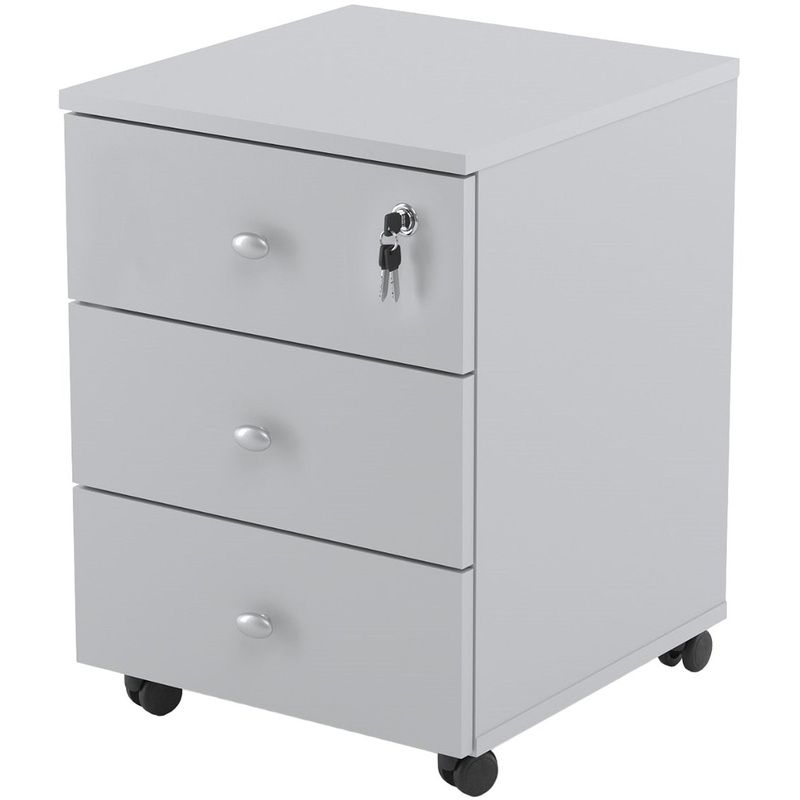 Изображение товара Тумба офисная подкатная Easy to lead Easy Standard LT с 3 ящиками замком серого цвета 400x420x563 м