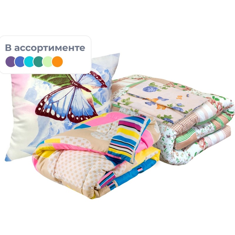 Изображение товара Набор 1.5-спальный Селена (одеяло 140x205 см, подушка 50x70 см, матрас 70x190 см, комплект постельного белья)