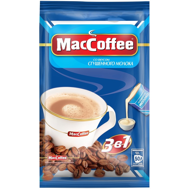 Изображение товара Кофейный напиток растворимый MacCoffee 3в1 со вкусом сгущенного молока 50 пакетиков