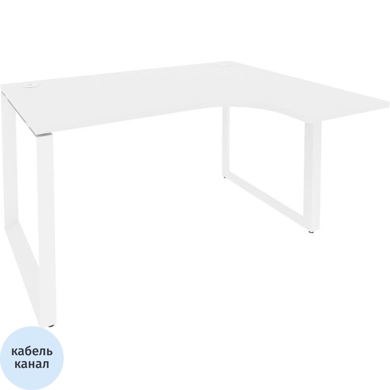 Изображение товара Эргономичный стол ONIX-О правый белый бриллиант 1380х1180х750 мм для офиса и дома
