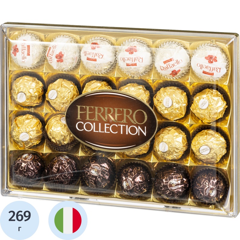 Изображение товара Конфеты Ferrero Collection 269 г ассорти шоколадных конфет с орехами и кокосом