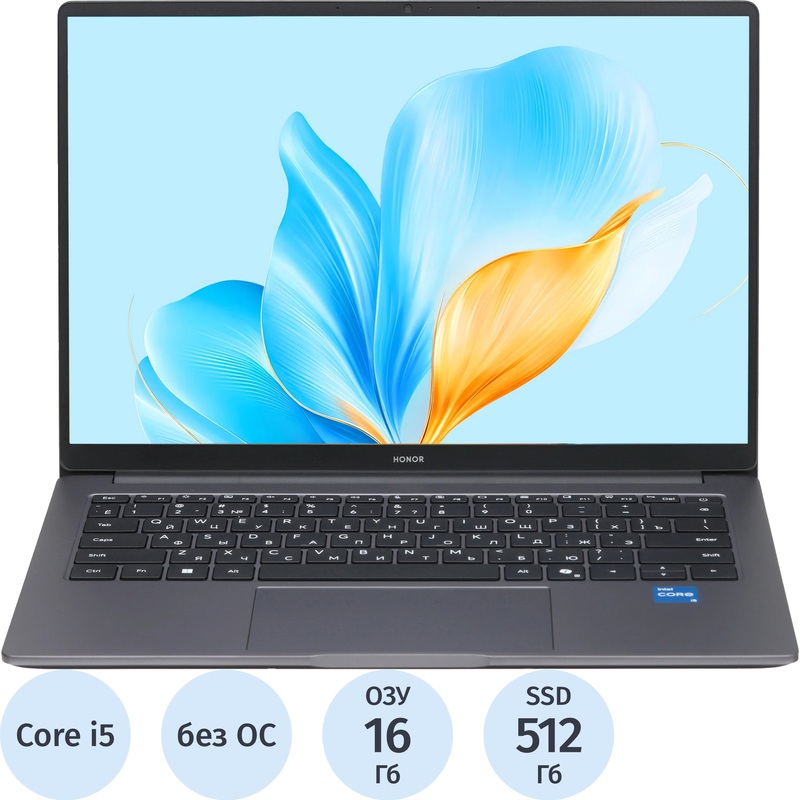 Изображение товара Ноутбук Honor MagicBook X14 14" серый Intel Core i5 16 ГБ SSD 512 ГБ