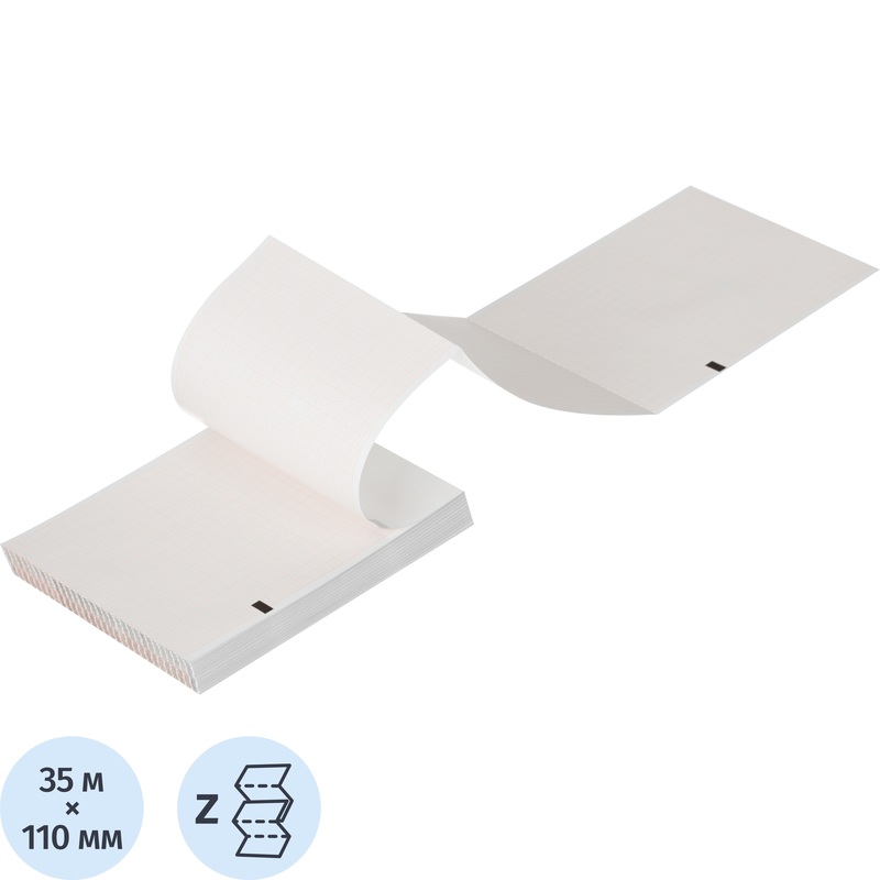 Изображение товара Тепловая регистрационная лента для ЭКГ Mortara 140х110 мм, 250 листов